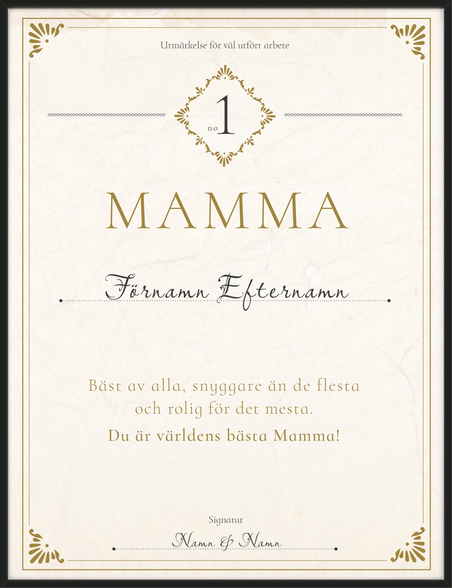 Present till världens bästa mamma – Diplom Poster