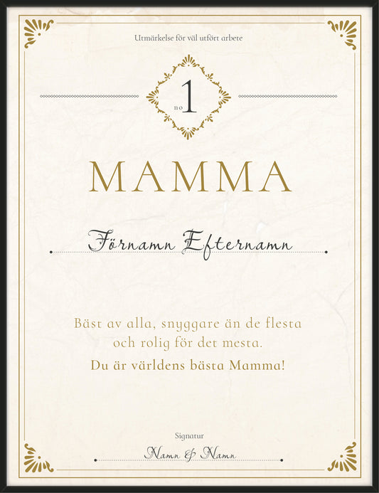 Present till världens bästa mamma – Diplom Poster