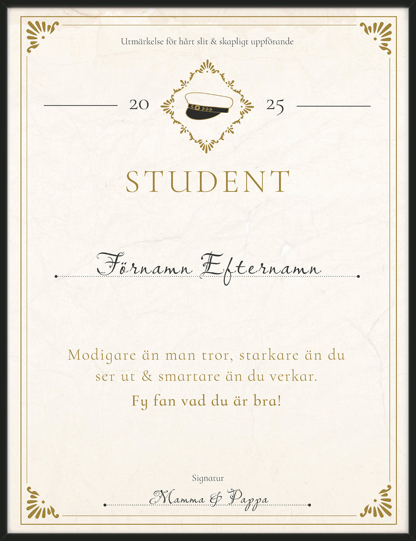 Student Diplom - Personlig Poster