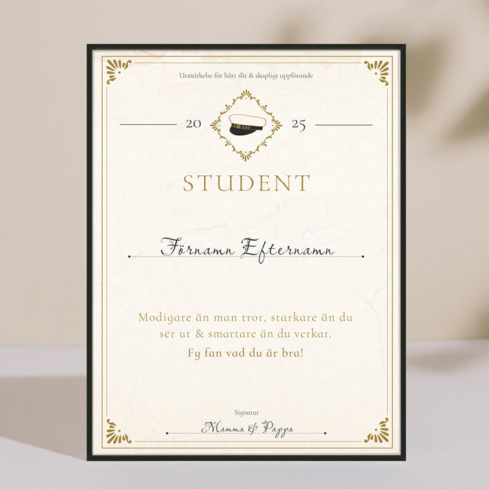 Student Diplom - Personlig Poster
