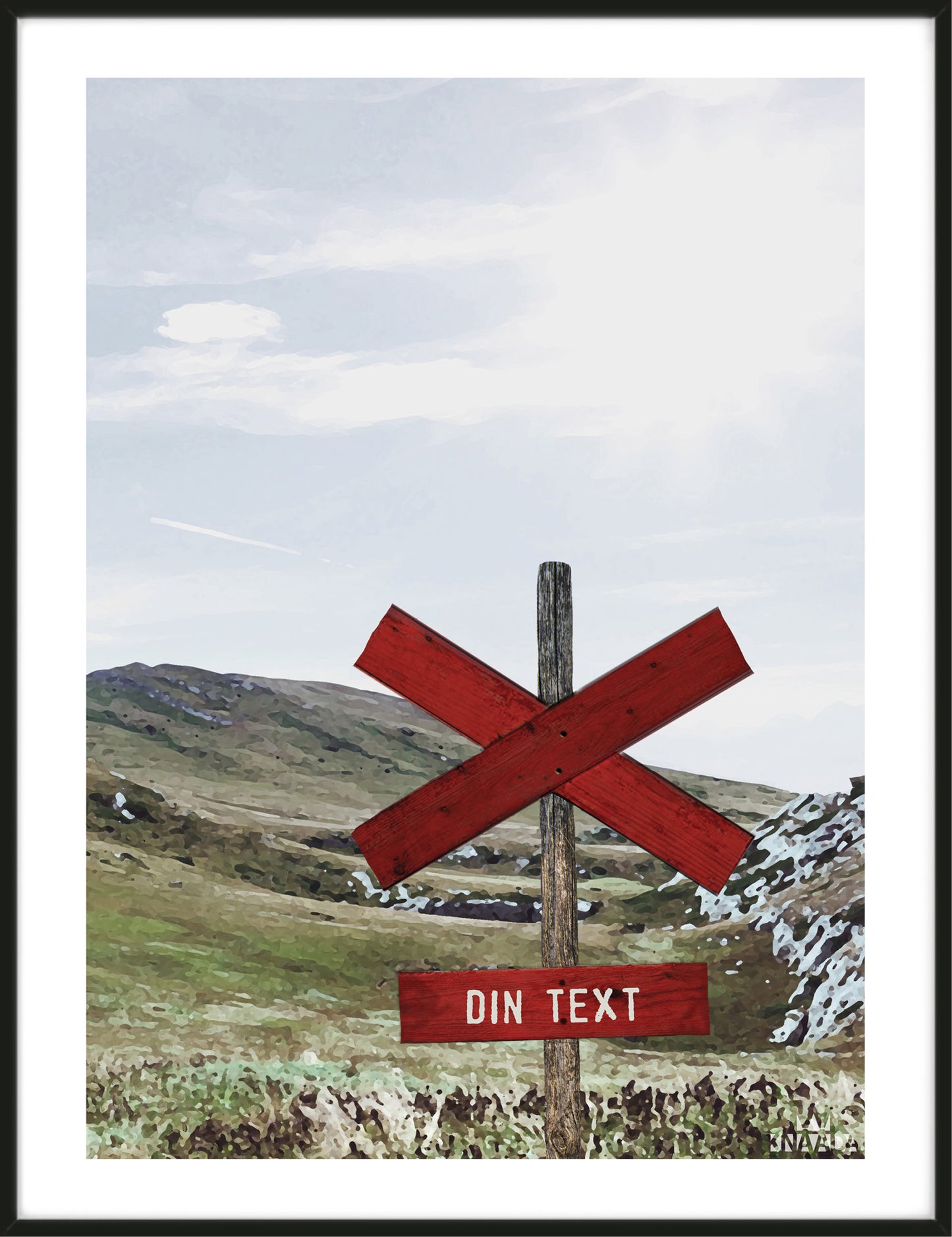 Personlig fjällposter med ledkryss.