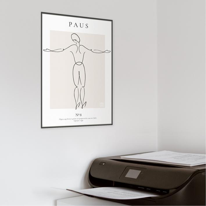 tavla på kontor med illustration av rörelse