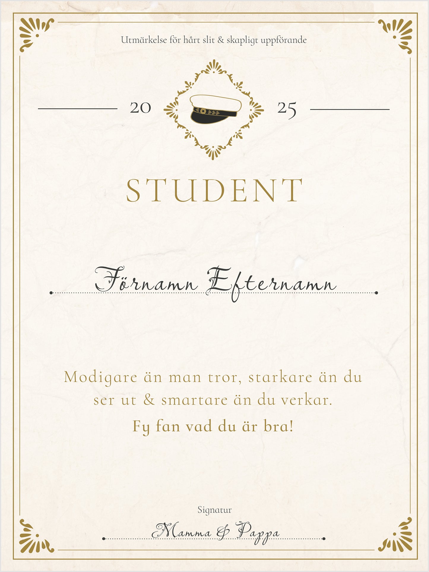 Student Diplom - Personlig Poster