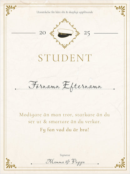 Student Diplom - Personlig Poster