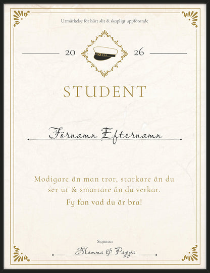 Student Diplom - Personlig Poster