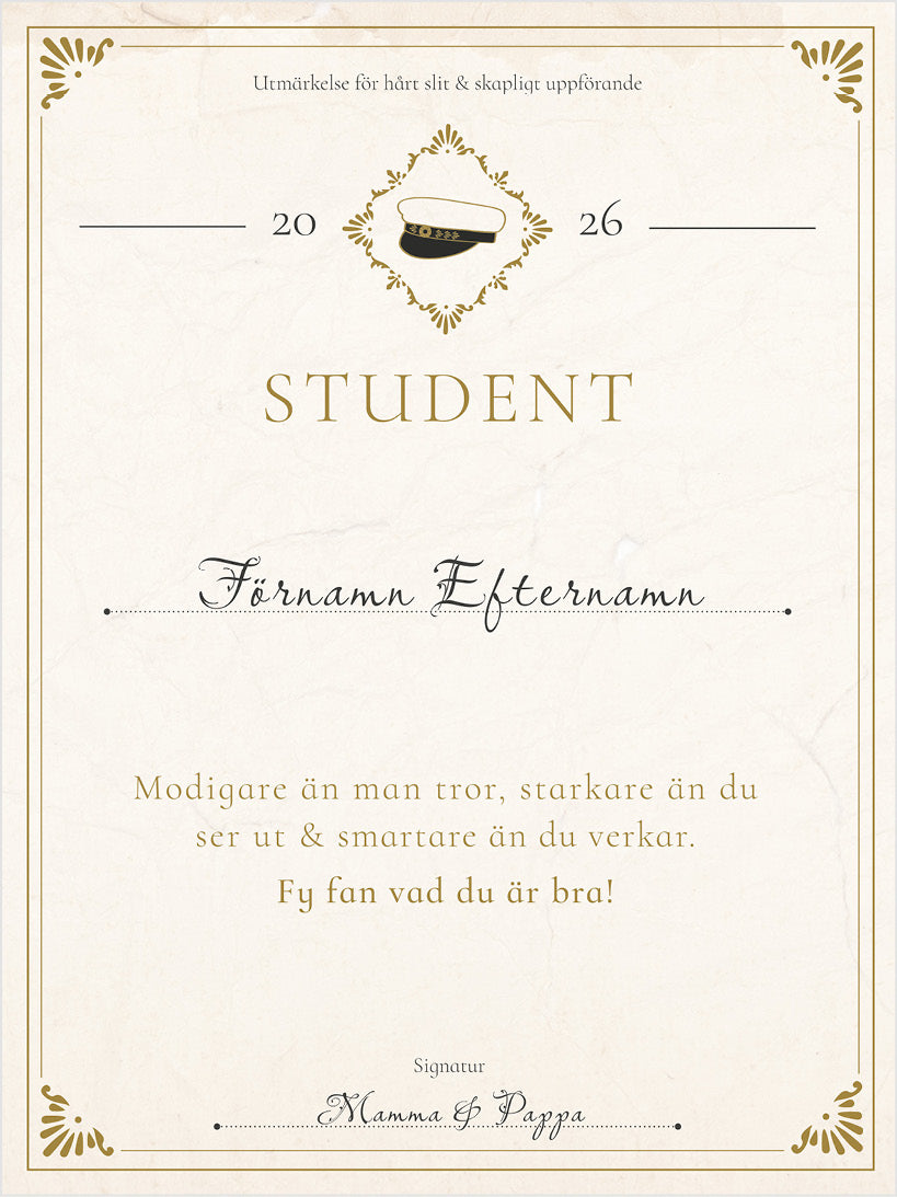 Student Diplom - Personlig Poster