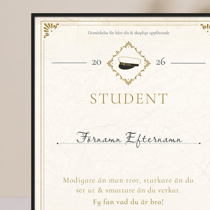 Student Diplom - Personlig Poster