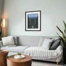 Load image into Gallery viewer, vardagsrum, tavla med grönblå poster Hälsingland

