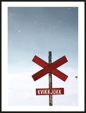 Load image into Gallery viewer, Kvikkjokk poster ledkryss i fjäll med egen text
