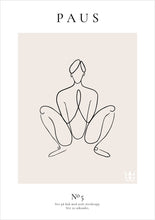 Load image into Gallery viewer, sitt på huk, stretch och balans, illustration poster
