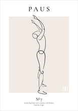 Load image into Gallery viewer, line art illustration av kropp på poster
