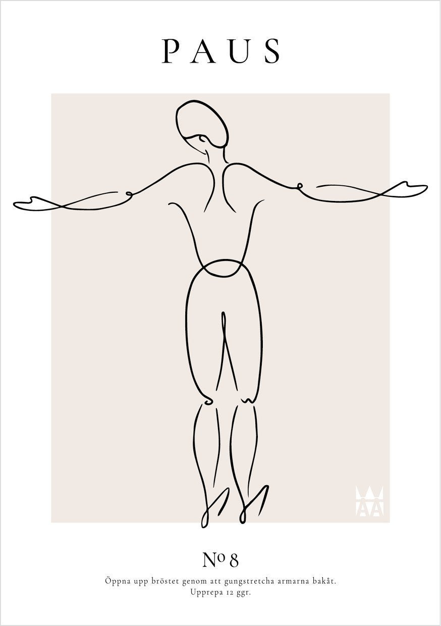 sträck ut bröstet övning illustrerad av karolina norlin