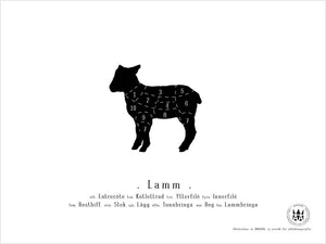 Poster styckningsschema lamm