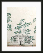 Load image into Gallery viewer, Tavla från handmålad tapet med fint gammalt trähus
